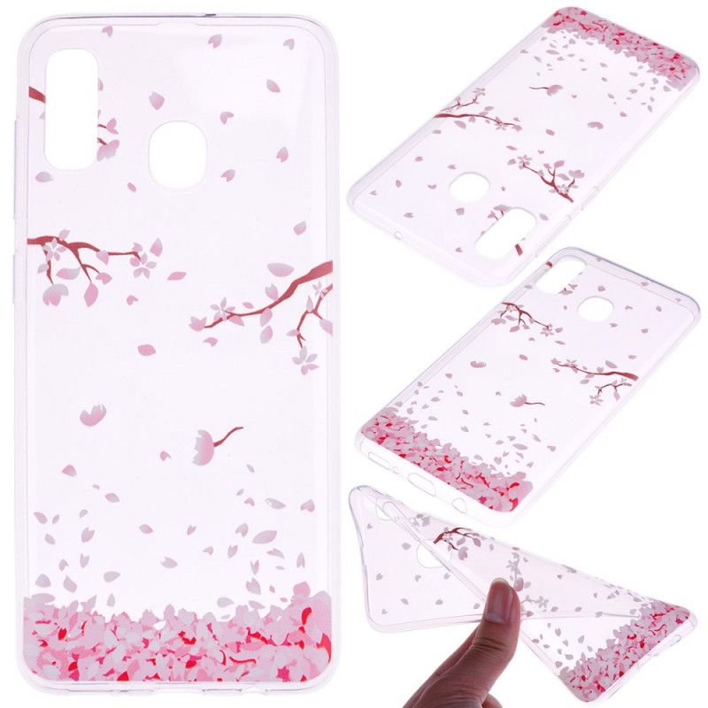 Skal Samsung Galaxy A10s Mobilskal Kronblad Och Katt