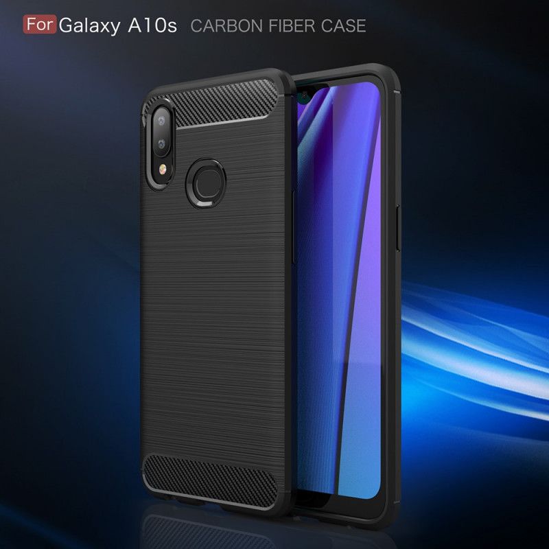 Skal Samsung Galaxy A10s Svart Borstad Kolfiber