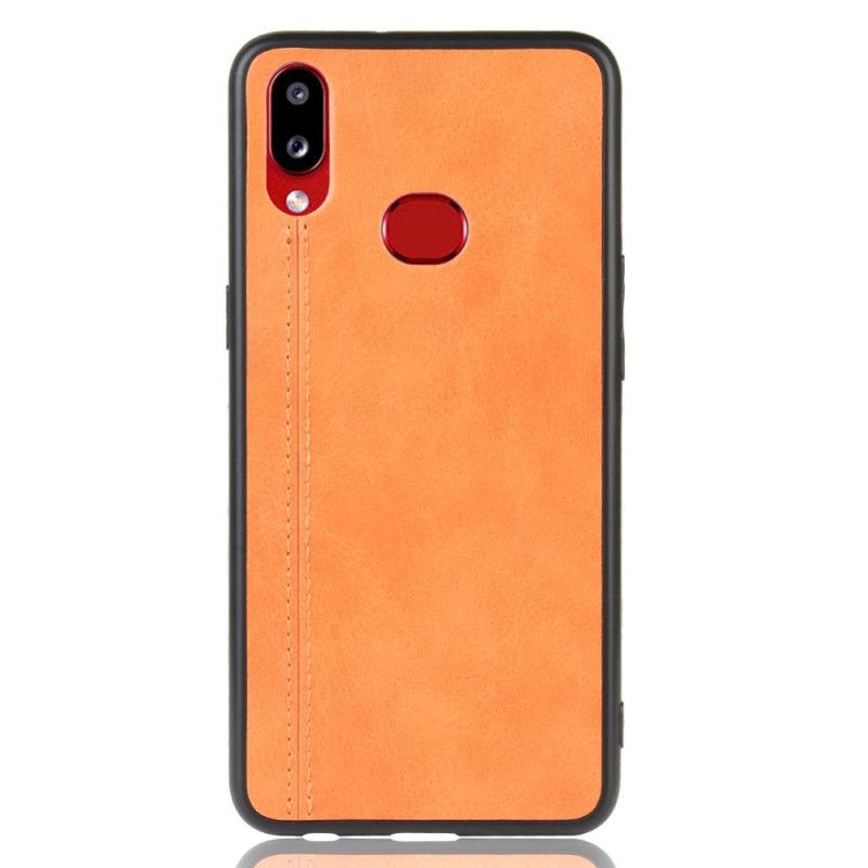 Skal Samsung Galaxy A10s Svart Sydd Lädereffekt