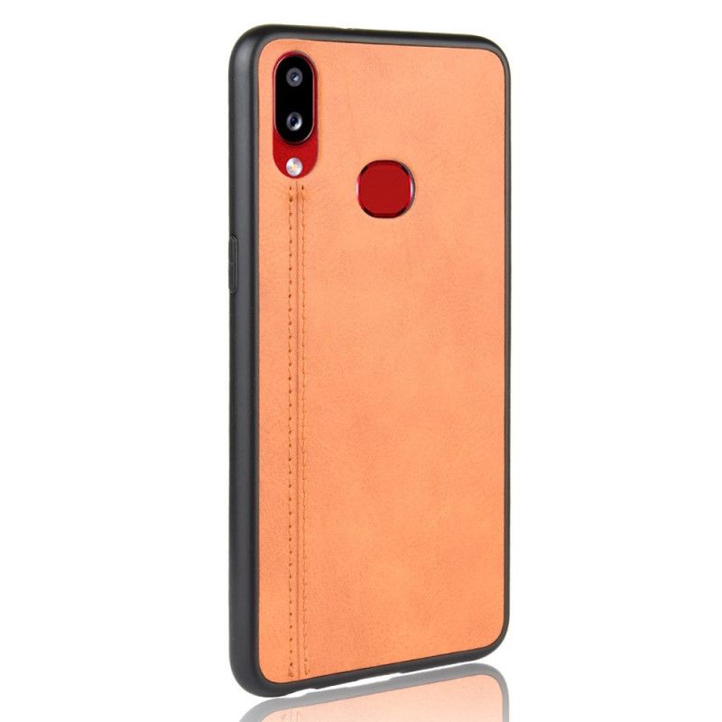 Skal Samsung Galaxy A10s Svart Sydd Lädereffekt
