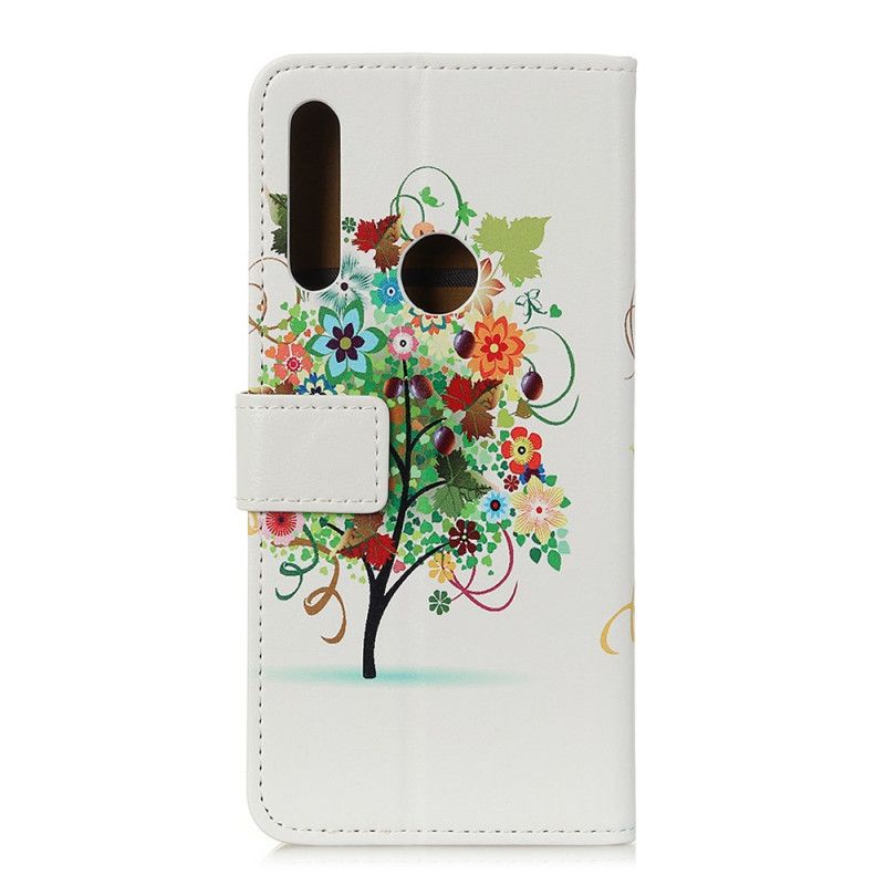 Fodral för Huawei P40 Lite E / Y7p Orange Blommande Träd
