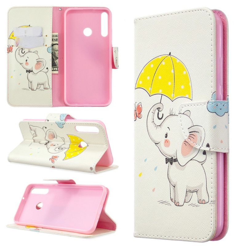 Läderskal Huawei P40 Lite E / Y7p Elefant
