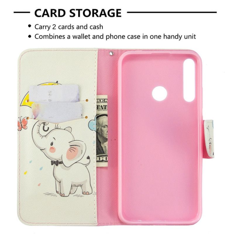 Läderskal Huawei P40 Lite E / Y7p Elefant