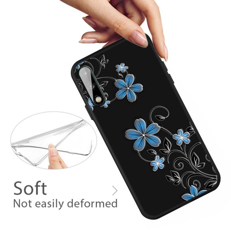 Skal Huawei P40 Lite E / Y7p Blå Blommor