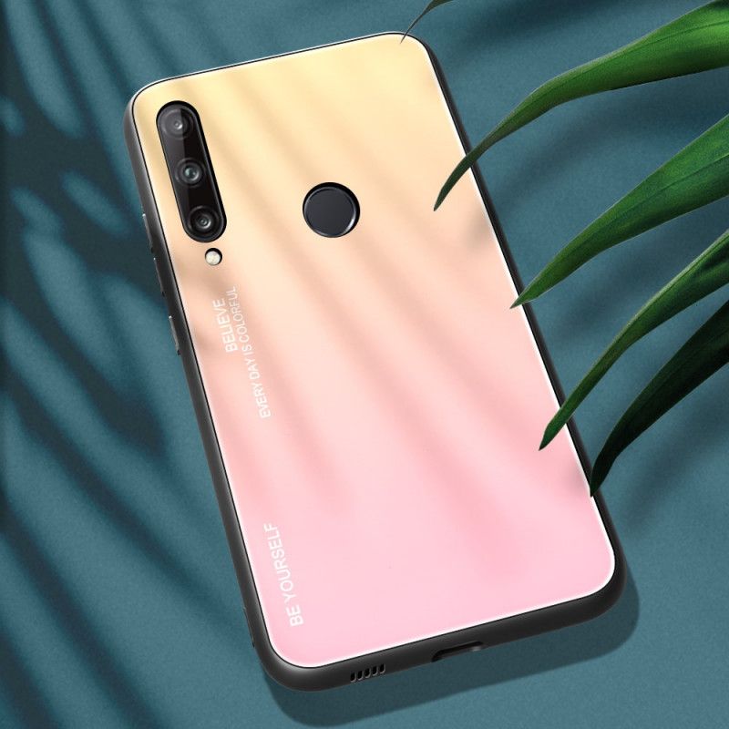 Skal Huawei P40 Lite E / Y7p Röd Var Dig Själv Härdat Glas
