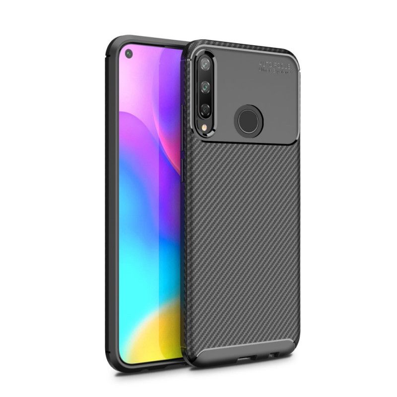 Skal Huawei P40 Lite E / Y7p Svart Flexibel Kolfiberstruktur