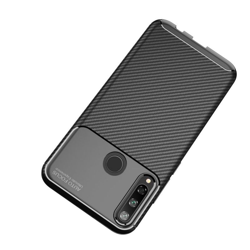 Skal Huawei P40 Lite E / Y7p Svart Flexibel Kolfiberstruktur