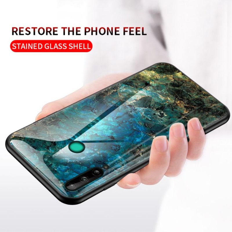Skal Huawei P40 Lite E / Y7p Svart Premumfärger Av Härdat Glas