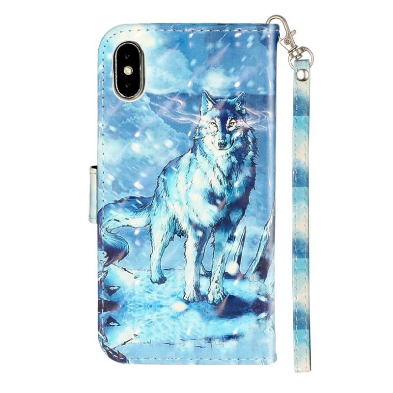 Fodral iPhone X Vargs Ljusfläckar Med Rem
