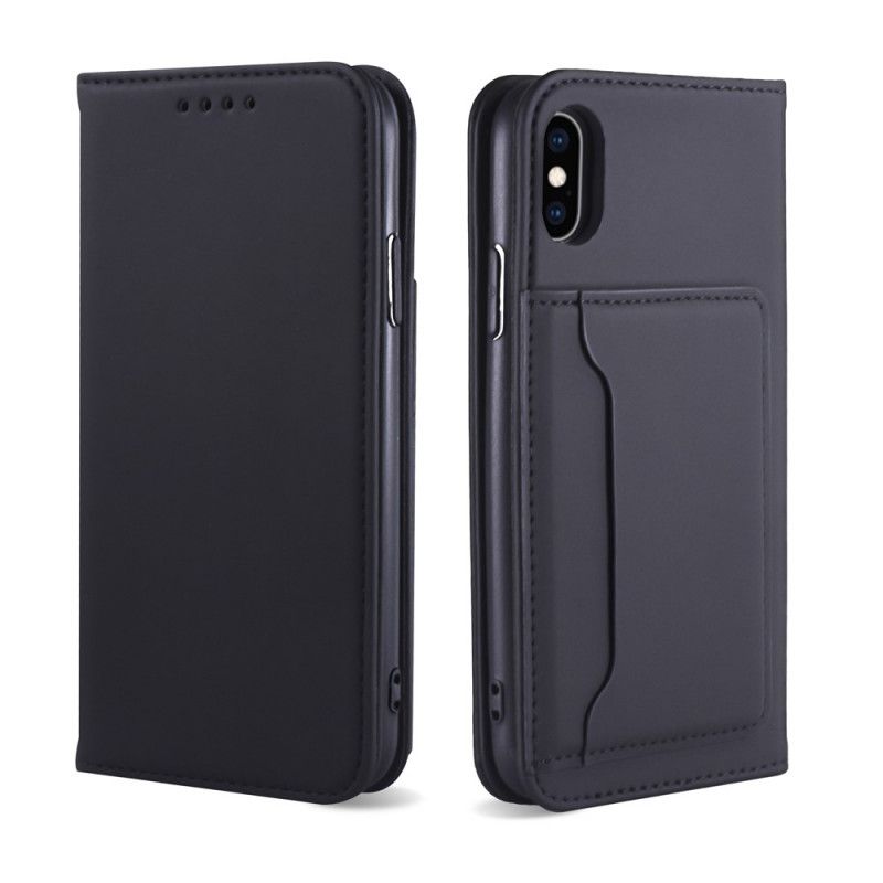 Folio-fodral iPhone X Svart Stödkorthållare