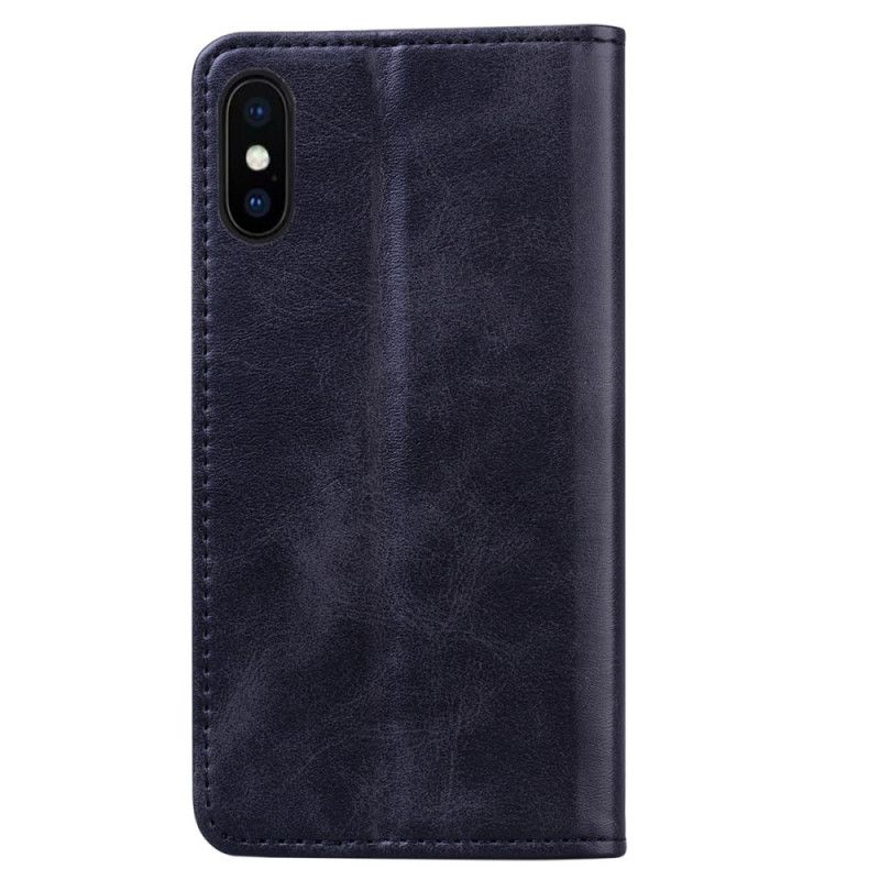 Folio-fodral iPhone X Svart Tvåfärgad Lädereffekt