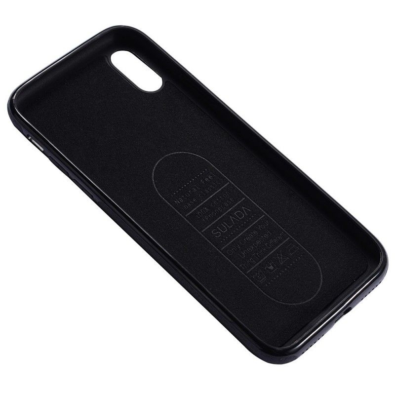 Skal för iPhone X Svart Litchi Läder Effekt Sulada