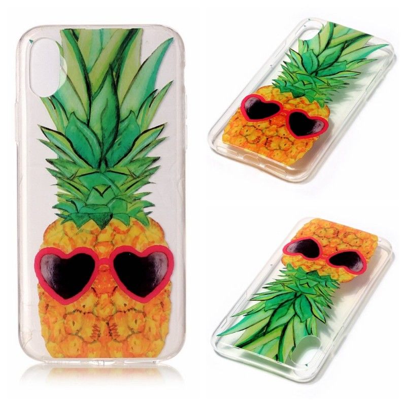 Skal för iPhone X Transparent Inkognito-Ananas