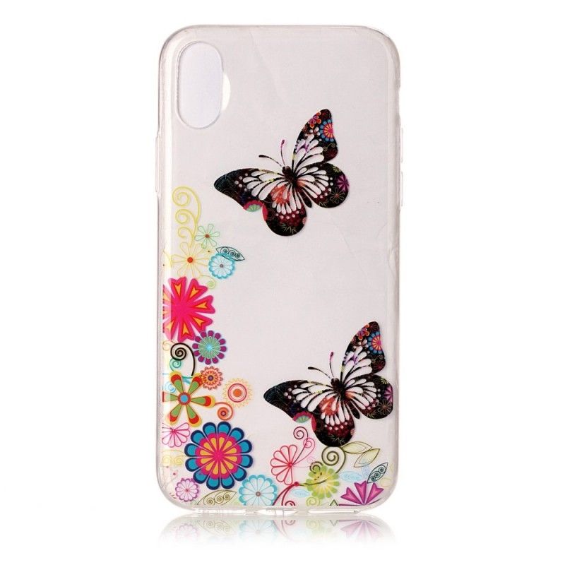 Skal iPhone X Psykedeliska Fjärilar Och Blommor
