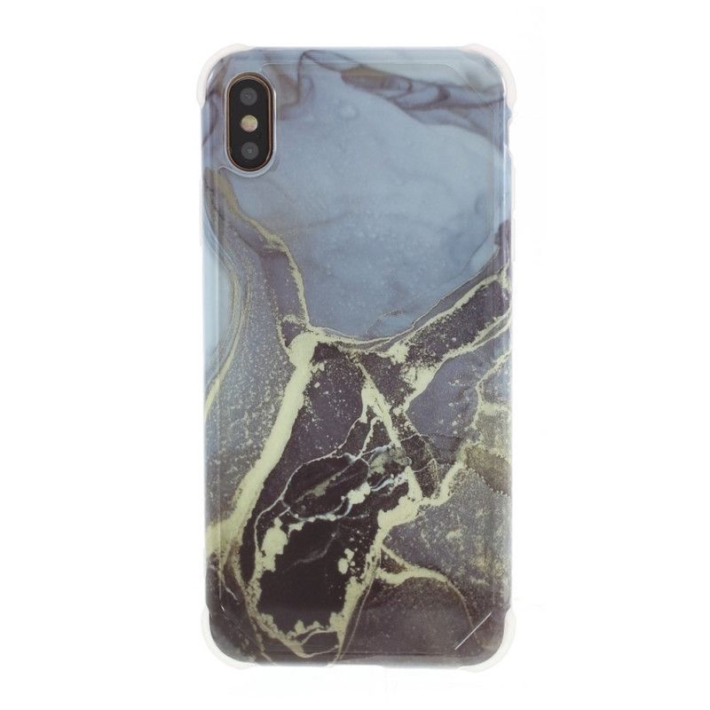 Skal iPhone X Vit Förstärkta Hörn I Marmorstil