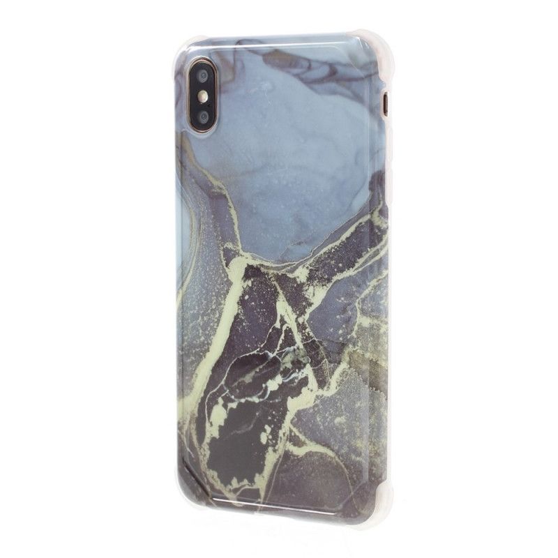Skal iPhone X Vit Förstärkta Hörn I Marmorstil