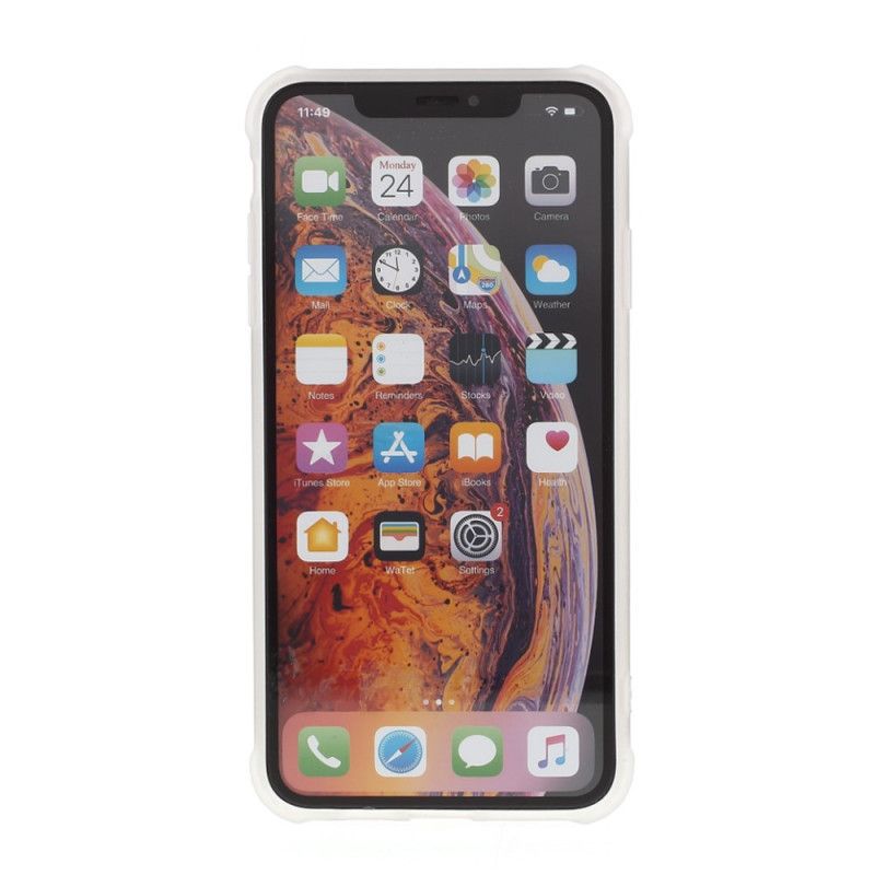 Skal iPhone X Vit Förstärkta Hörn I Marmorstil