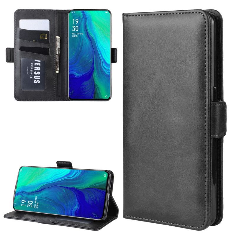 Fodral Oppo Reno 10x Zoom Svart Dubbel Klaff