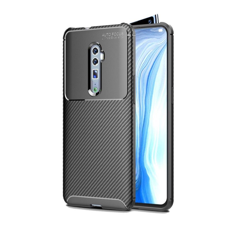 Skal Oppo Reno 10x Zoom Svart Flexibel Kolfiberstruktur