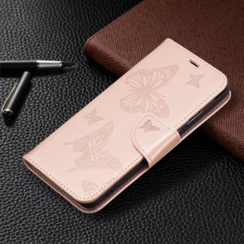 Fodral För Huawei P50 Pro Fjärilar Och Sned Klaff