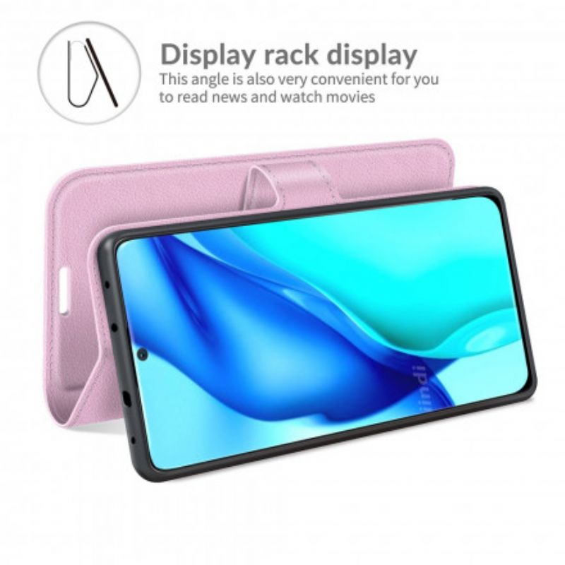 Fodral Huawei P50 Pro Klassisk Litchi-läderstil