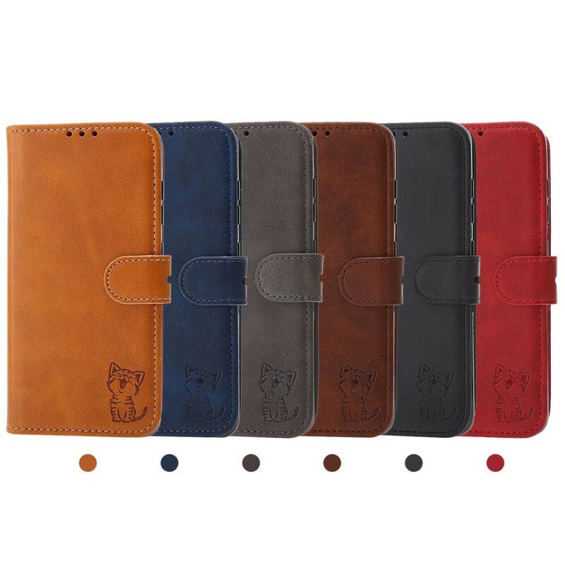 Läderskal Fodral Huawei P50 Pro Kattunge I Konstläder