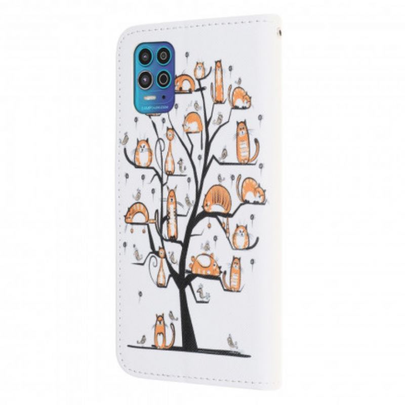 Fodral Moto G100 Funky Cats Strappy