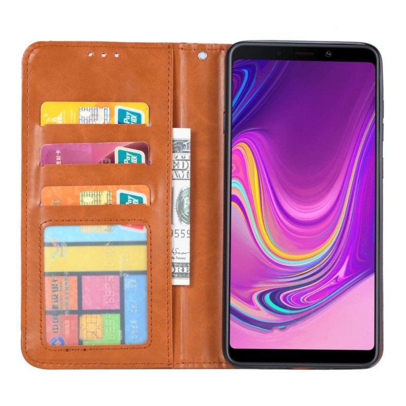 Folio-fodral för Samsung Galaxy A9 Svart Korthållare I Konstläder