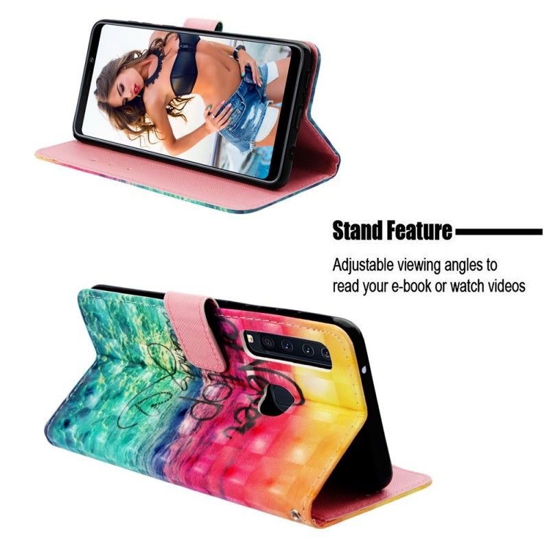 Läderfodral Samsung Galaxy A9 Mobilskal Sluta Aldrig Drömma
