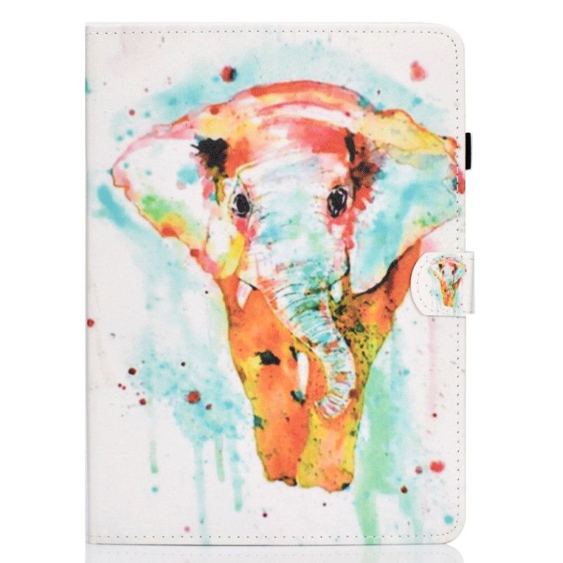 Läderfodral iPad Air 10.9" (2020) Mobilskal Akvarell Elefant