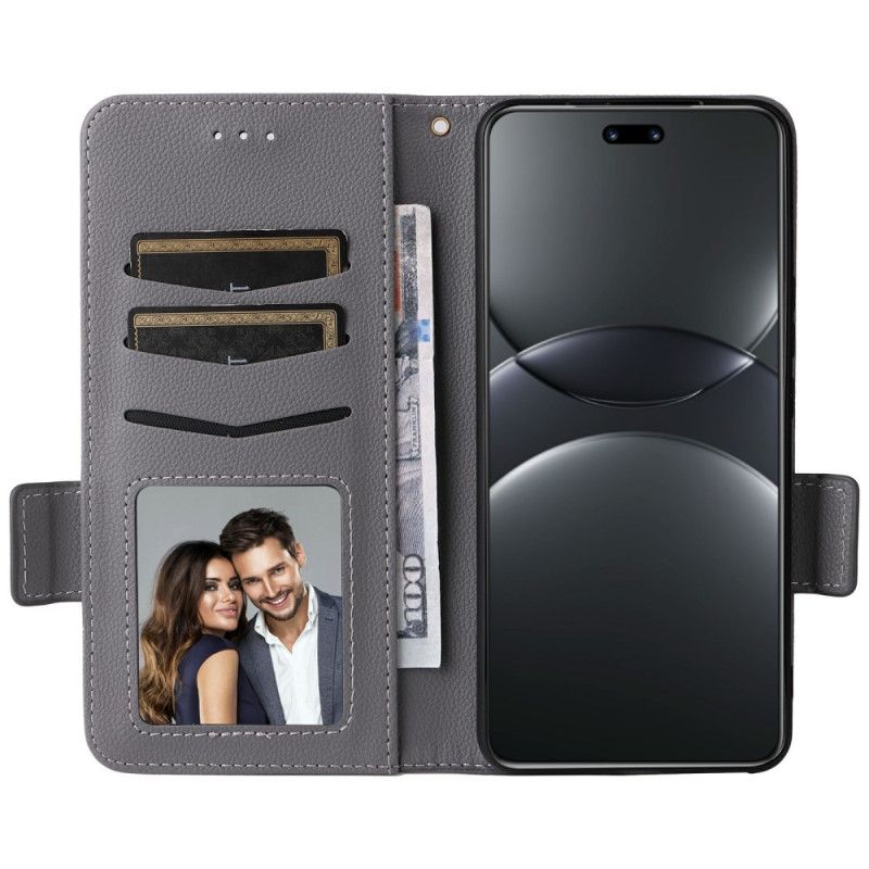 Fodral Huawei Nova 13 Pro Litchi Konstläderrem