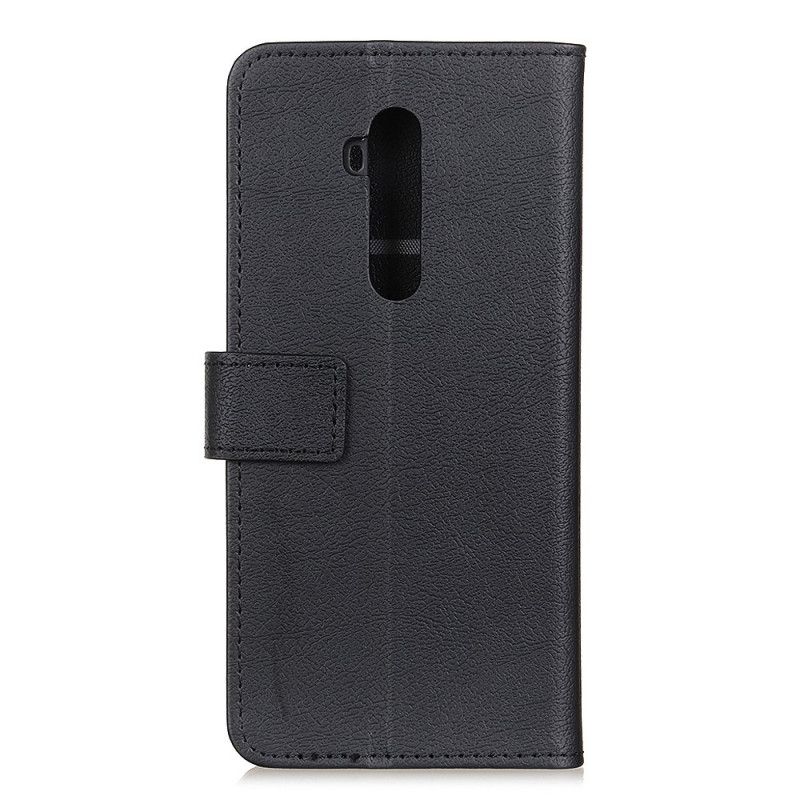 Läderfodral OnePlus 7T Pro Svart Mobilskal Naturlädereffekt