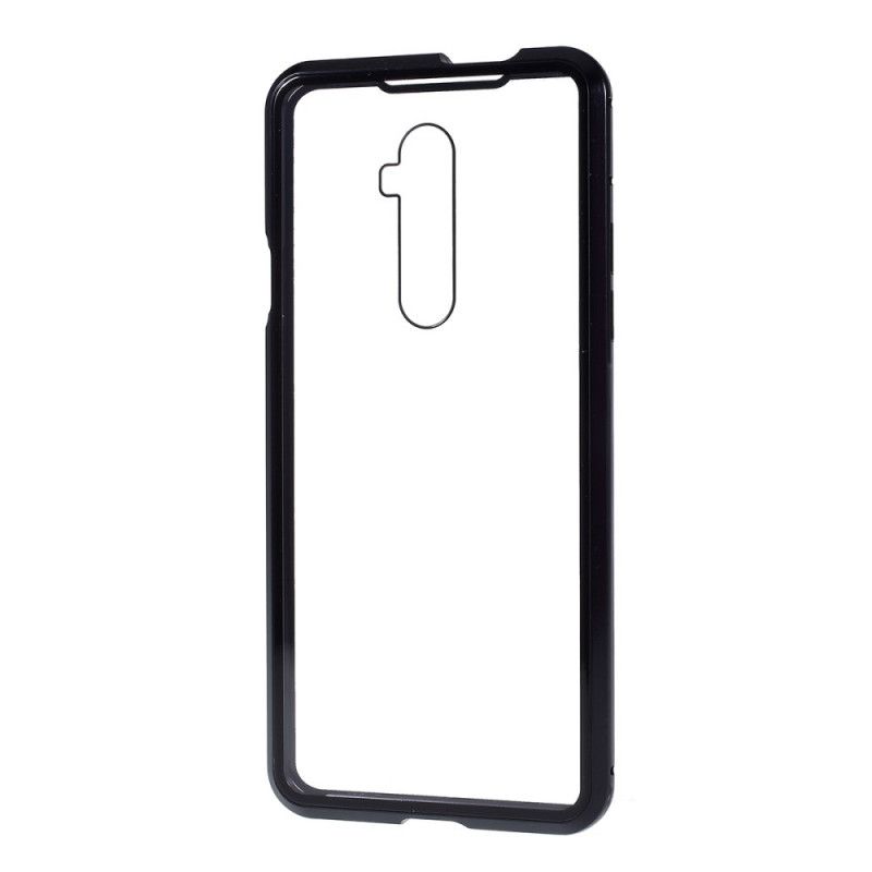 Skal OnePlus 7T Pro Svart Kanter Av Metall Och Härdat Glas
