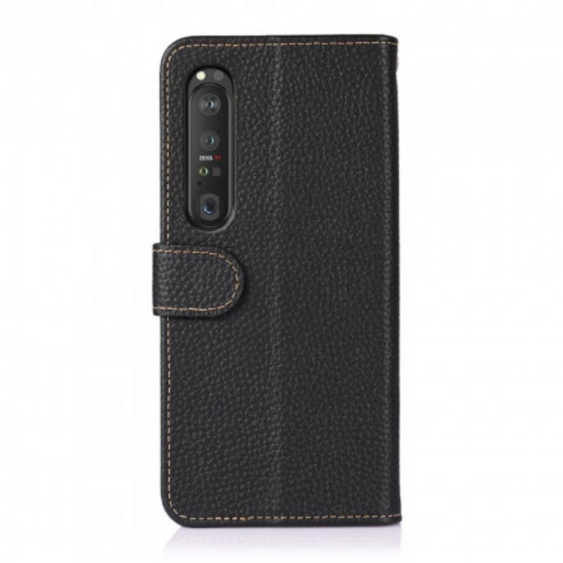 Fodral Sony Xperia 1 Iii Litchi Khazneh Läder
