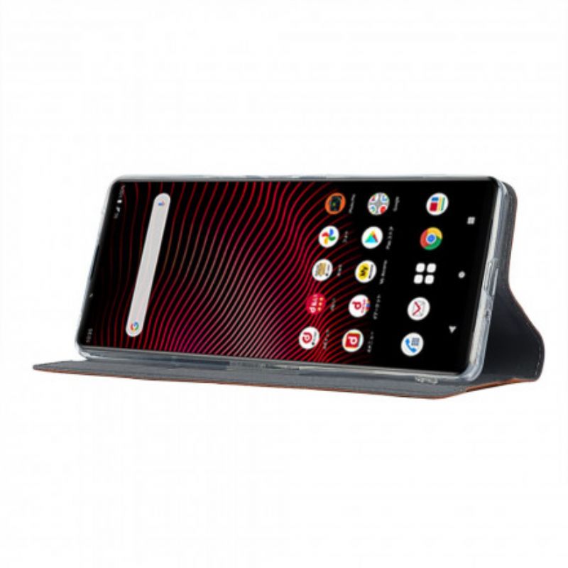 Folio-fodral Sony Xperia 1 Iii Strappy I Konstläder