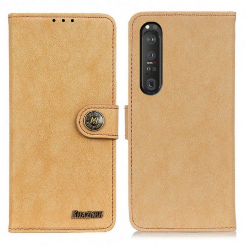 Läderfodral Sony Xperia 1 Iii Telefonfodral Faux Leather Split Retro Khazneh