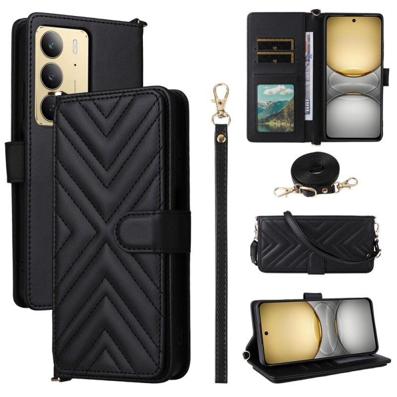 Fodral För Realme 14x 5g Premiumdesign Med Rem Och Axelrem