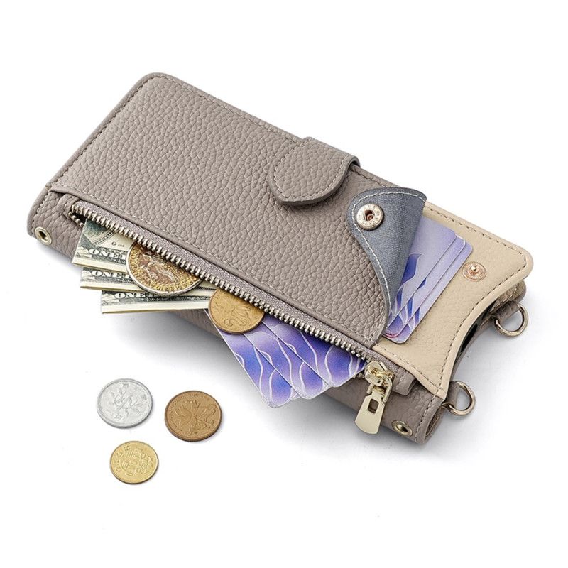 Fodral För Realme 14x 5g Tvåfärgad Plånbok Med Kedja