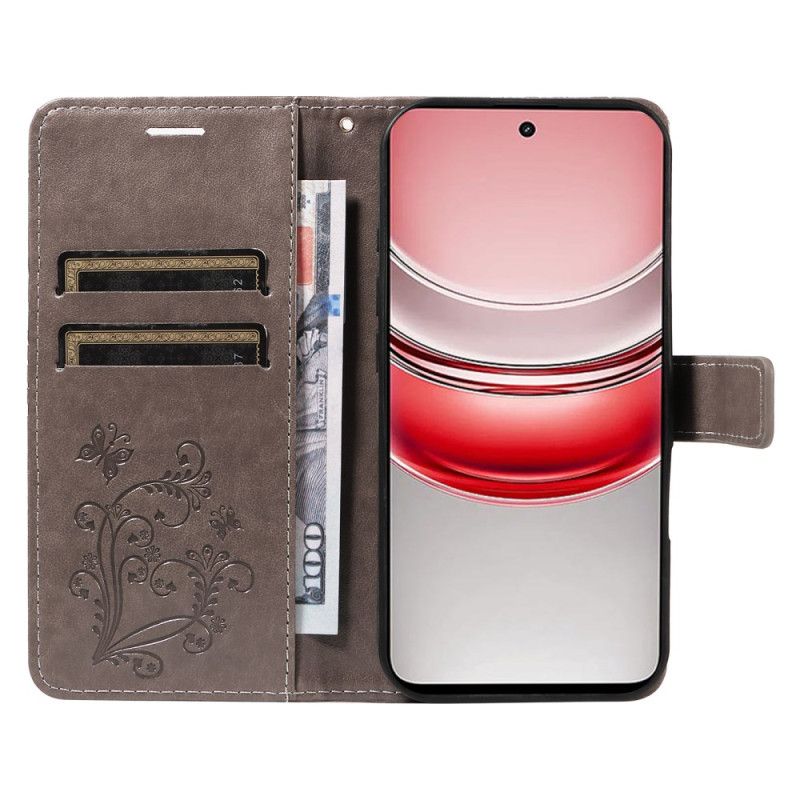 Läderfodral Realme 14x 5g Telefonfodral Jättefjärilar