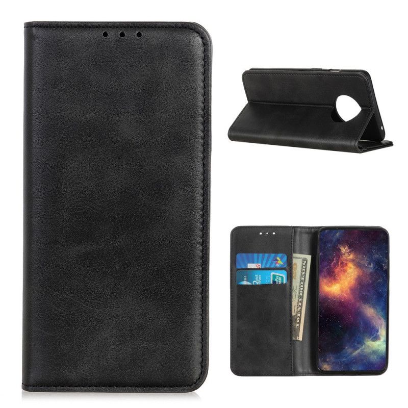 Folio-fodral för Xiaomi Redmi Note 9 5G / Note 9T 5G Svart Elegant Split Läder