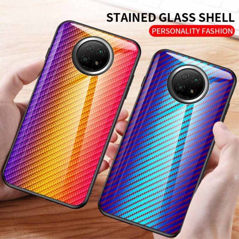 Skal för Xiaomi Redmi Note 9 5G / Note 9T 5G Svart Kolfiberhärdat Glas