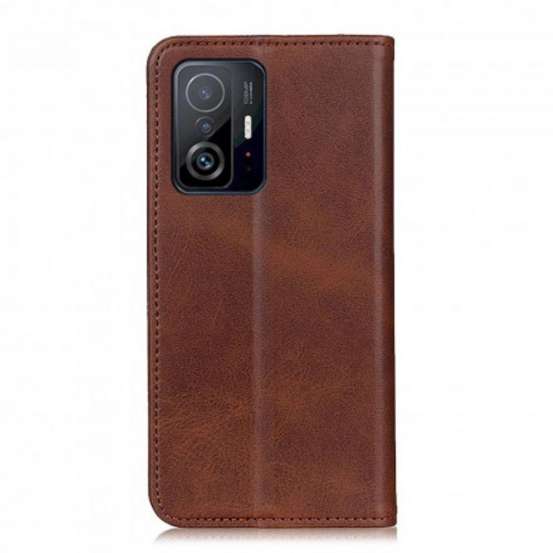 Folio-fodral Xiaomi Mi 11t / 11t Pro Telefonfodral Matt Split Läder