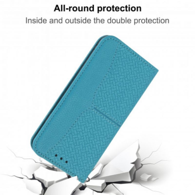 Läderfodral Xiaomi Mi 11t / 11t Pro Telefonfodral Stil Vävt Läderrem