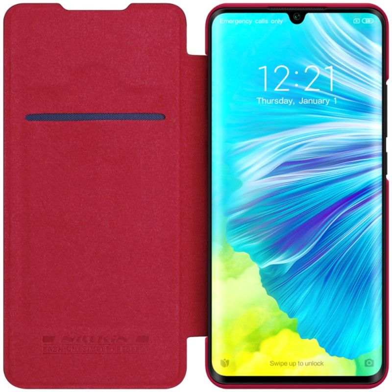 Folio-fodral för Xiaomi Mi Note 10 / 10 Pro Röd Nillkin Qin-Serien