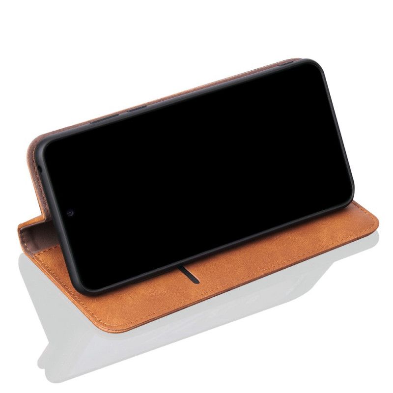 Folio-fodral för Xiaomi Mi Note 10 / 10 Pro Svart Sydd Lädereffekt