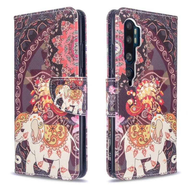 Läderfodral Xiaomi Mi Note 10 / 10 Pro Mobilskal Indiska Elefanter