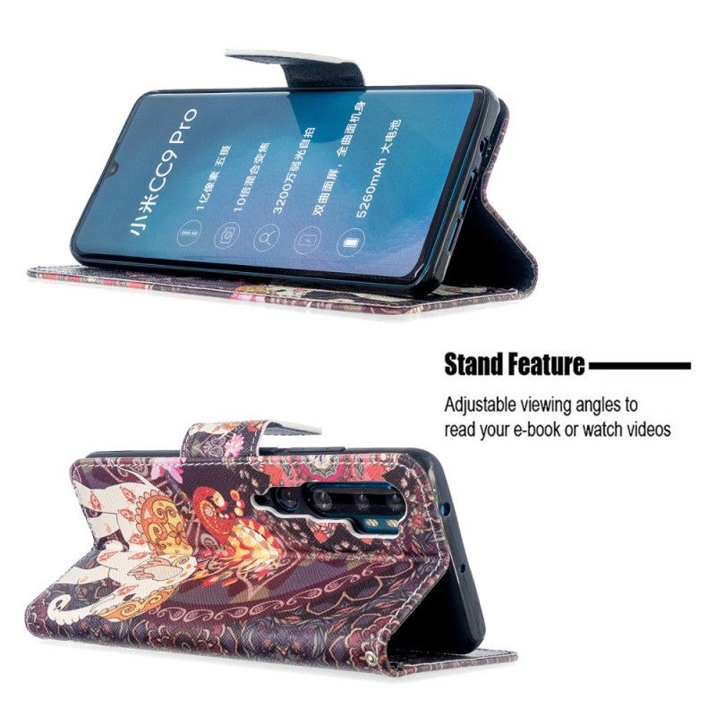 Läderfodral Xiaomi Mi Note 10 / 10 Pro Mobilskal Indiska Elefanter