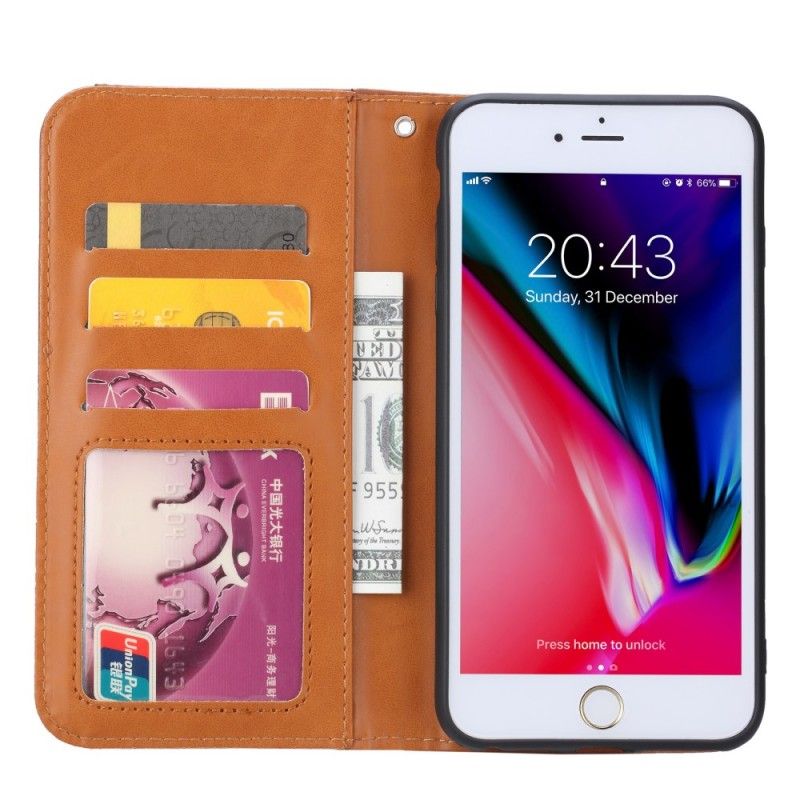 Folio-fodral iPhone 6 / 6S Plus Svart Korthållare I Konstläder