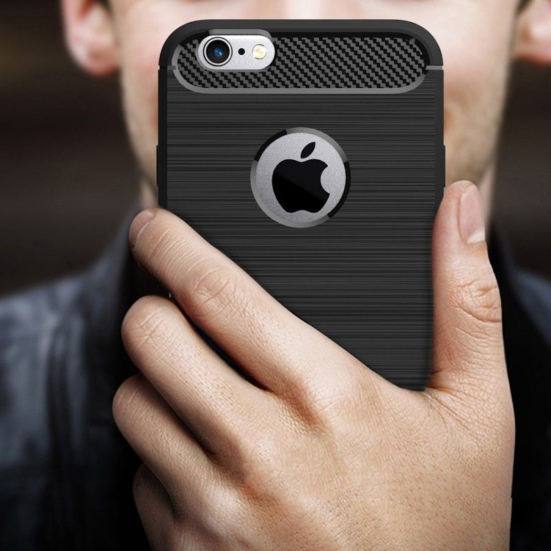 Skal iPhone 6 / 6S Plus Svart Borstad Kolfiber