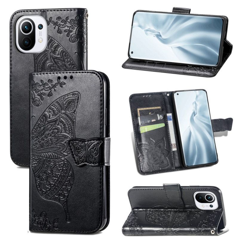 Fodral Xiaomi Mi 11 Svart Halva Fjärilar
